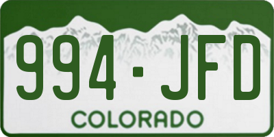 CO license plate 994JFD