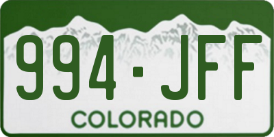 CO license plate 994JFF
