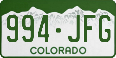 CO license plate 994JFG