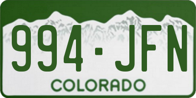 CO license plate 994JFN