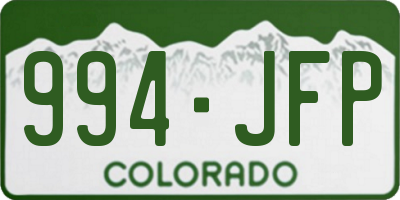 CO license plate 994JFP