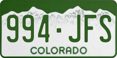 CO license plate 994JFS