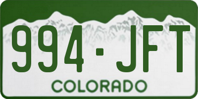 CO license plate 994JFT