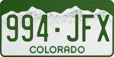 CO license plate 994JFX