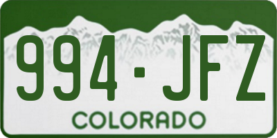 CO license plate 994JFZ