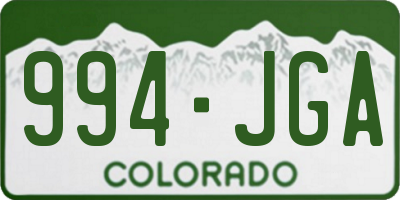 CO license plate 994JGA