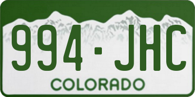 CO license plate 994JHC