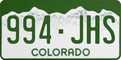 CO license plate 994JHS