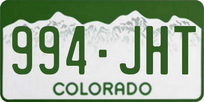 CO license plate 994JHT