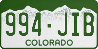 CO license plate 994JIB