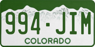 CO license plate 994JIM
