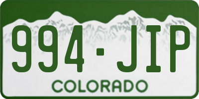 CO license plate 994JIP