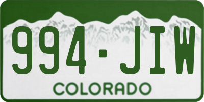 CO license plate 994JIW