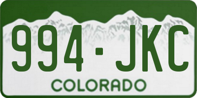 CO license plate 994JKC