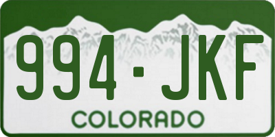 CO license plate 994JKF