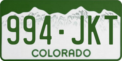 CO license plate 994JKT