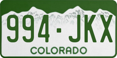 CO license plate 994JKX
