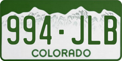 CO license plate 994JLB