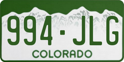 CO license plate 994JLG