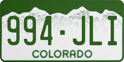 CO license plate 994JLI
