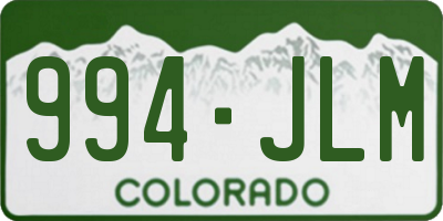 CO license plate 994JLM
