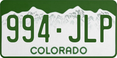 CO license plate 994JLP