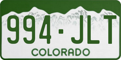 CO license plate 994JLT