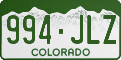 CO license plate 994JLZ