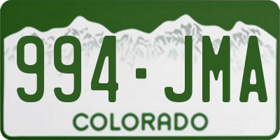 CO license plate 994JMA