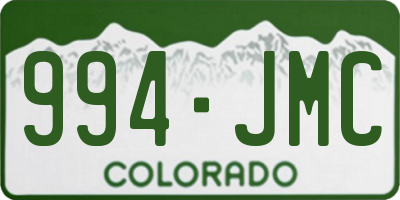 CO license plate 994JMC