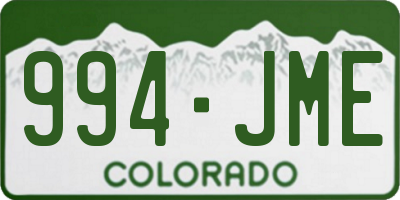 CO license plate 994JME