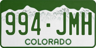 CO license plate 994JMH