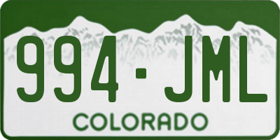 CO license plate 994JML