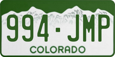 CO license plate 994JMP