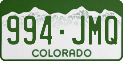 CO license plate 994JMQ