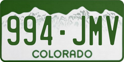 CO license plate 994JMV