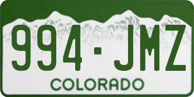 CO license plate 994JMZ