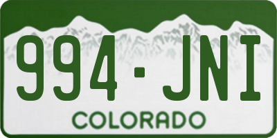 CO license plate 994JNI