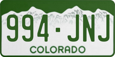CO license plate 994JNJ