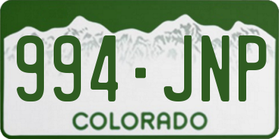 CO license plate 994JNP