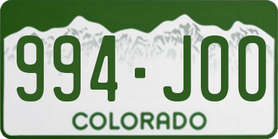 CO license plate 994JOO