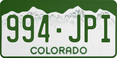 CO license plate 994JPI