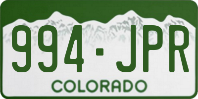 CO license plate 994JPR