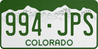 CO license plate 994JPS