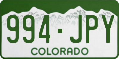 CO license plate 994JPY