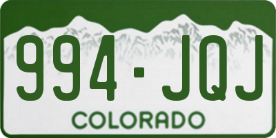 CO license plate 994JQJ