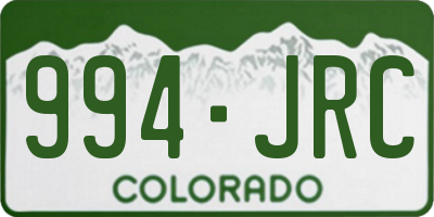 CO license plate 994JRC