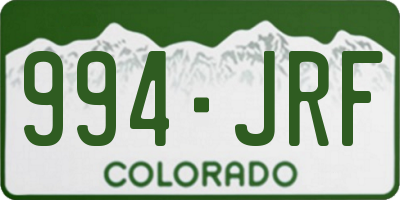 CO license plate 994JRF
