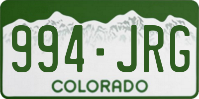 CO license plate 994JRG