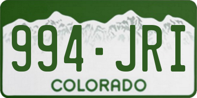 CO license plate 994JRI